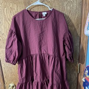Maroon puff dress